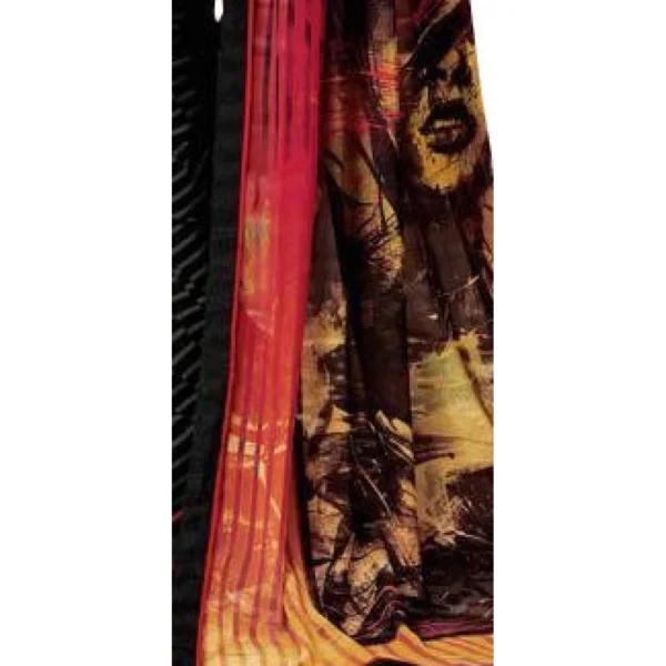 Generic Womens Georgette Digital Printed Saree (Multi, 6.25 Mtr) - Image 3