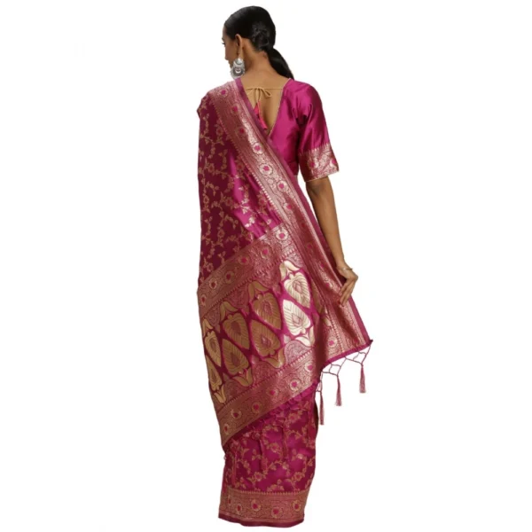Banarasi Silk Saree (Pink, 5-6mtrs) - Image 2