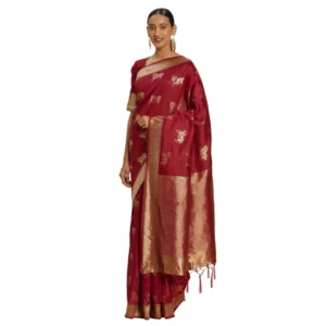 Banarasi Silk Saree (Red, 5-6mtrs)