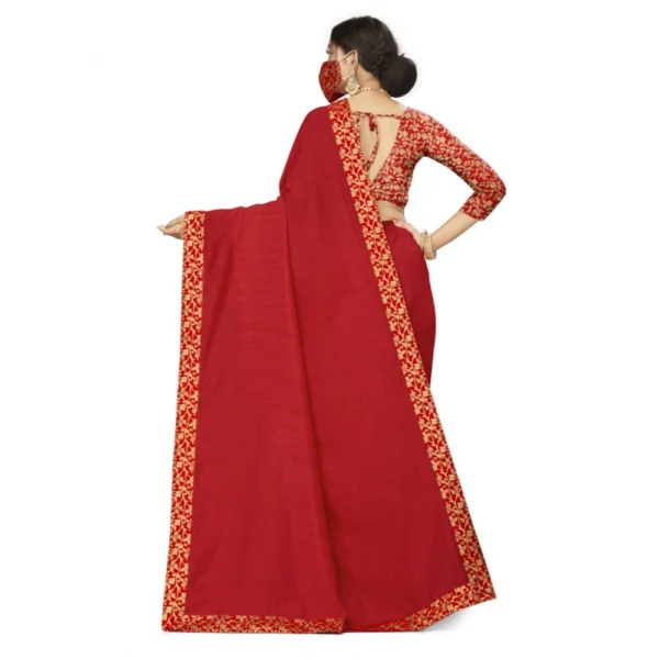 Silk Blend Saree (Red, 5-6mtrs) - Image 2