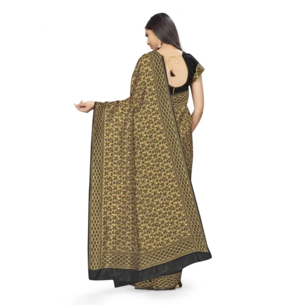 Banarasi Silk Saree (Black,5-6 Mtrs) - Image 3