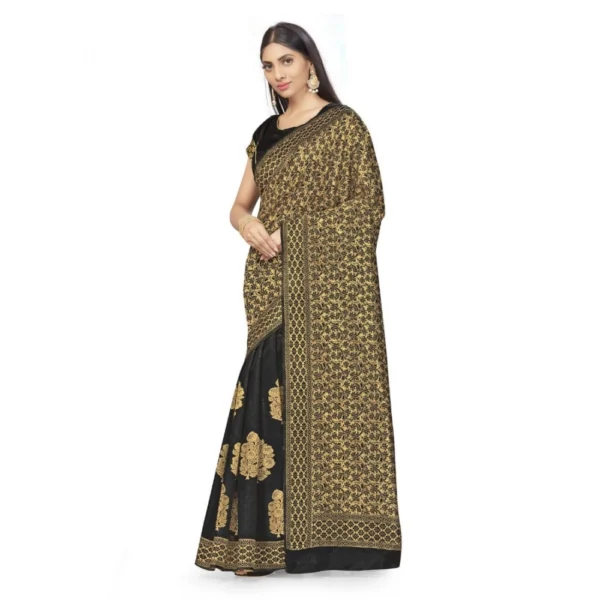Banarasi Silk Saree (Black,5-6 Mtrs) - Image 4