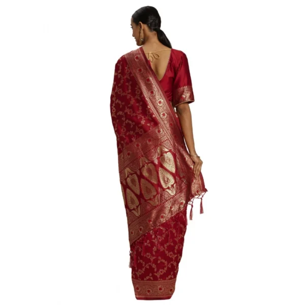 Banarasi Silk Saree (Red,5-6 Mtrs) - Image 2