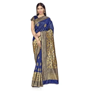 Banarasi Silk Saree (Navy Blue,5-6 Mtrs)