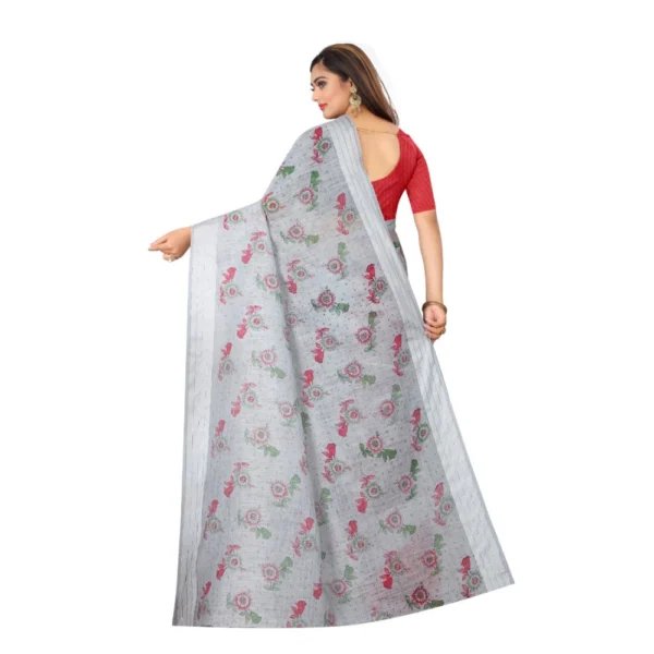 Cotton Saree (Grey,5-6Mtrs) - Image 2