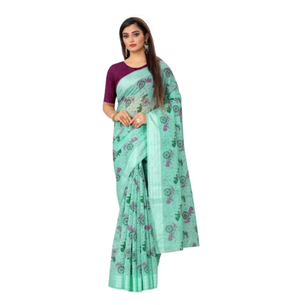 Cotton Saree (Cgreen,5-6Mtrs) - Image 2