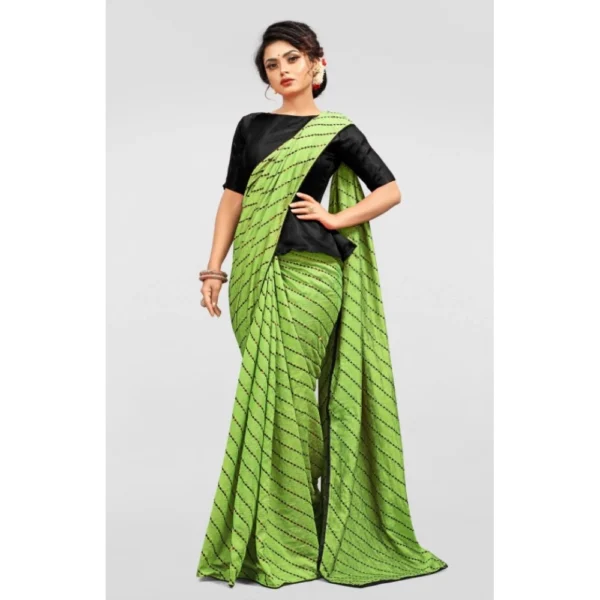 Vichitra Saree with Blouse (LightGreen, 5-6 Mtrs) - Image 4
