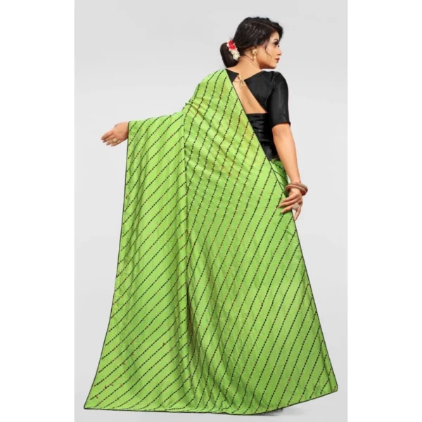 Vichitra Saree with Blouse (LightGreen, 5-6 Mtrs) - Image 2