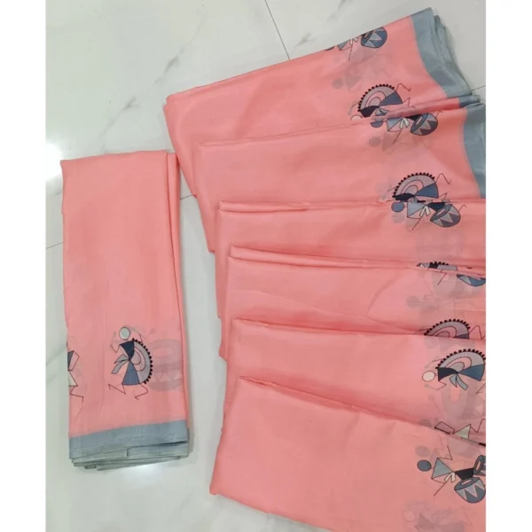 Cotton Silk Printed Saree With Unstitched Blouse (Multicolor, 5-5 Mtrs)