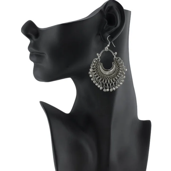 Generic Women's Alloy, silver Plated Hook Dangler Hanging Earrings-Silver - Image 2