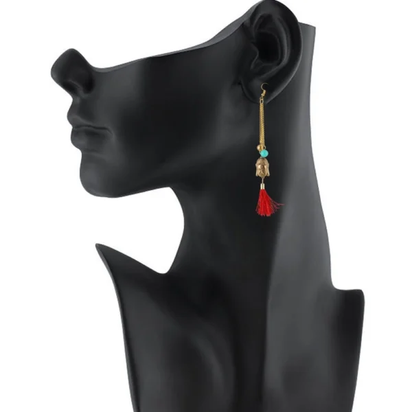 Generic Women's Gold Plated Hook Dangler Hanging Tassel Fashion Earrings-Gold - Image 2