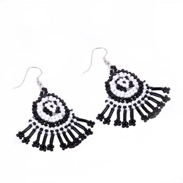 Generic Women's Alloy, Thread Hook Dangler Hanging Earrings-Black - Image 3