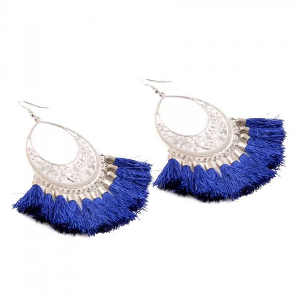 Generic Women's Silver Plated Hook Dangler Hanging Tassels Earring-Silver - Image 3