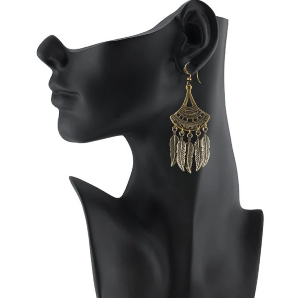 Generic Women's Gold Plated Leaf Design Earrings-Gold - Image 2