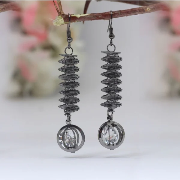 Generic Women's Black Color Antique Earrings Combo Of 6 Pairs - Image 2