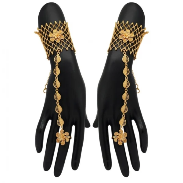 Generic Women's Gold Plated Hathphool Adjustable Chain - Image 2