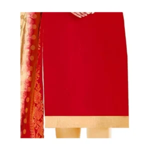 Alternative view of Generic Women's Slub Cotton Unstitched Salwar-Suit Material With Dupatta (Red, 2 Mtr)