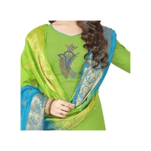 Alternative view of Generic Women's South Slub Cotton Unstitched Salwar-Suit Material With Dupatta (Green, 2 Mtr)