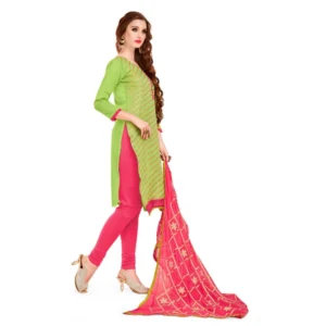 Alternative view of Generic Women's Banarasi Jacquard Unstitched Salwar-Suit Material With Dupatta (Green, 2 Mtr)