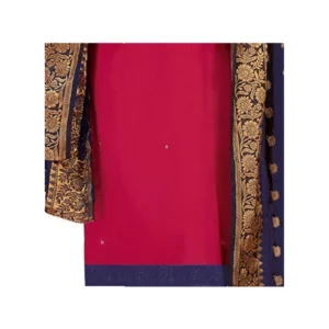 Alternative view of Generic Women's Slub Cotton Unstitched Salwar-Suit Material With Dupatta (Magenta, 2 Mtr)