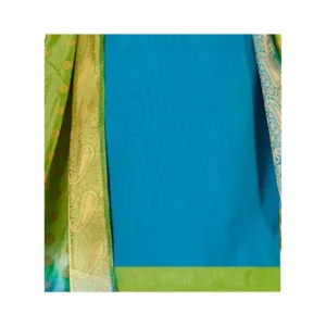 Alternative view of Generic Women's Slub Cotton Unstitched Salwar-Suit Material With Dupatta (Sky Blue, 2 Mtr)
