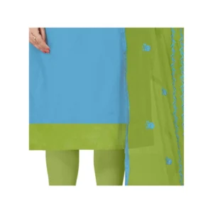 Alternative view of Generic Women's Modal Silk Unstitched Salwar-Suit Material With Dupatta (Sky Blue, 2 Mtr)