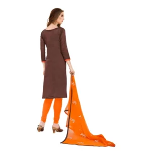 Alternative view of Generic Women's Banarasi Jacquard Unstitched Salwar-Suit Material With Dupatta (Brown, 2 Mtr)