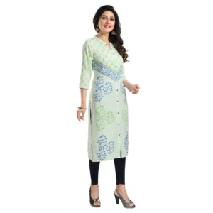 Alternative view of Generic Women's 3/4th Sleeve Viscose Blend Tunic Long Kurti (Green)