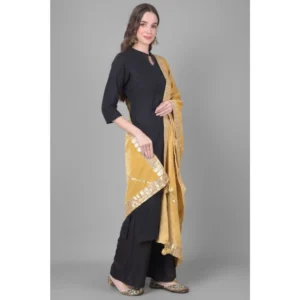Alternative view of Generic Women's Velvet Gotta Patti Dupatta (Gold, Length: 2.25 to 2.50 Mtr)