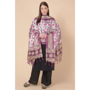 Alternative view of Generic Women's Art Silk Printed Dupatta (Purple, Length: 2.25 to 2.50 Mtr)