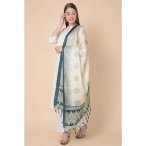 Alternative view of Generic Women's Art Silk Printed Dupatta (Grey, Length: 2.25 to 2.50 Mtr)