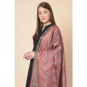 Alternative view of Generic Women's Art Silk Printed Dupatta (Grey, Length: 2.25 to 2.50 Mtr)