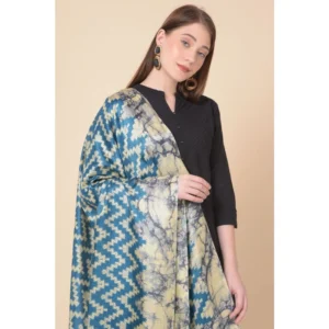 Alternative view of Generic Women's Art Silk Printed Dupatta (Blue, Length: 2.25 to 2.50 Mtr)