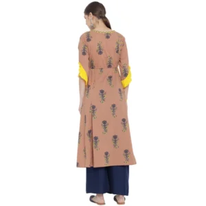 Alternative view of Generic Women's Casual 3/4 th Sleeve Floral Printed Cotton Kurti (MultiColor)